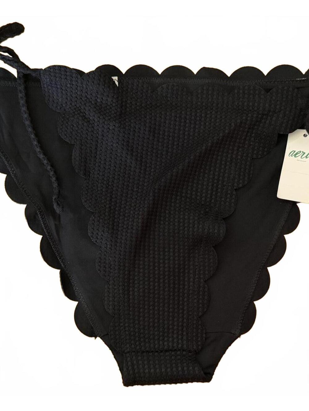 Aerie NWT cheeky scalloped edge tie bikini bottoms size Medium